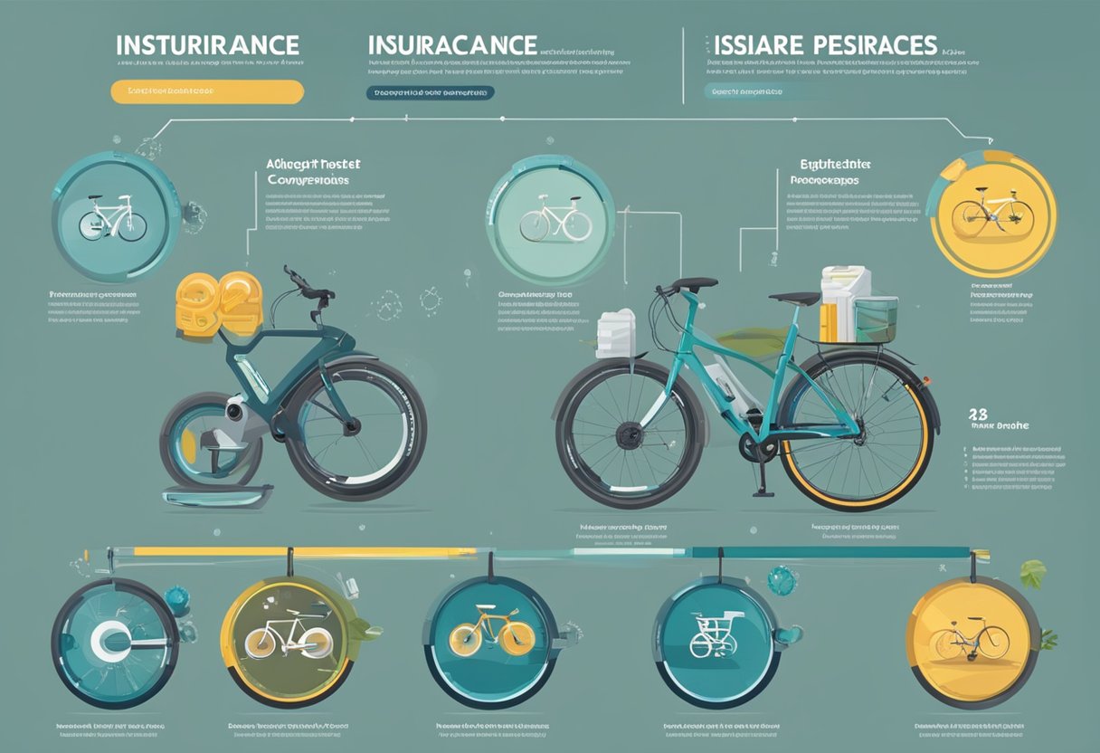 A variety of insurance types for pedelecs are displayed in a comparison chart, with a focus on coverage and benefits for cyclists
