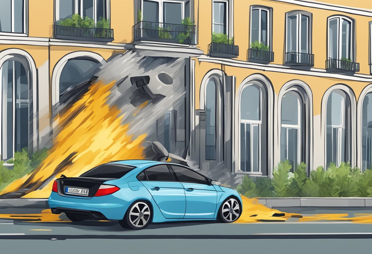 A car collides with a building in Hamburg. The insurance company assesses the liability claim