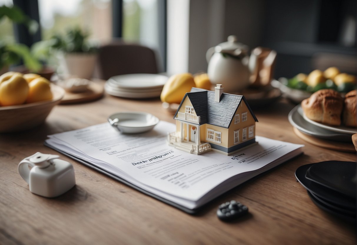 A family home with a Debeka insurance policy on the kitchen table