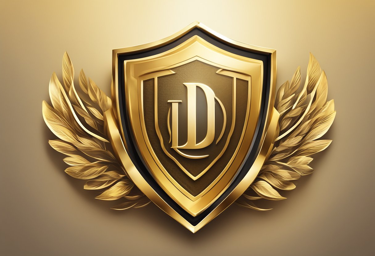 A glowing, golden shield with the DELA logo hovers above a family, symbolizing protection and security