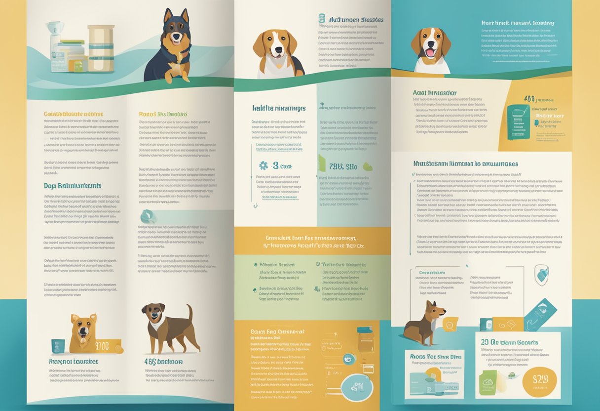 A dog health insurance brochure featuring premiums, contributions, and savings options by Gothaer