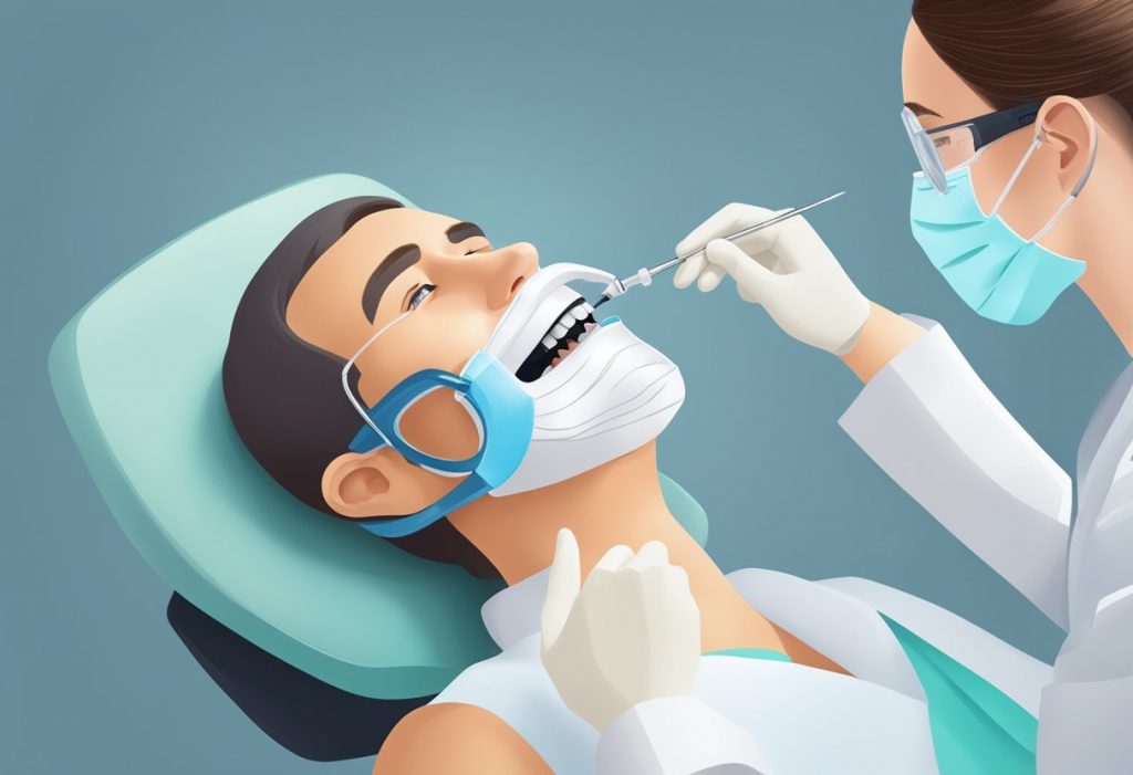 Patient wird am Zahn behandelt