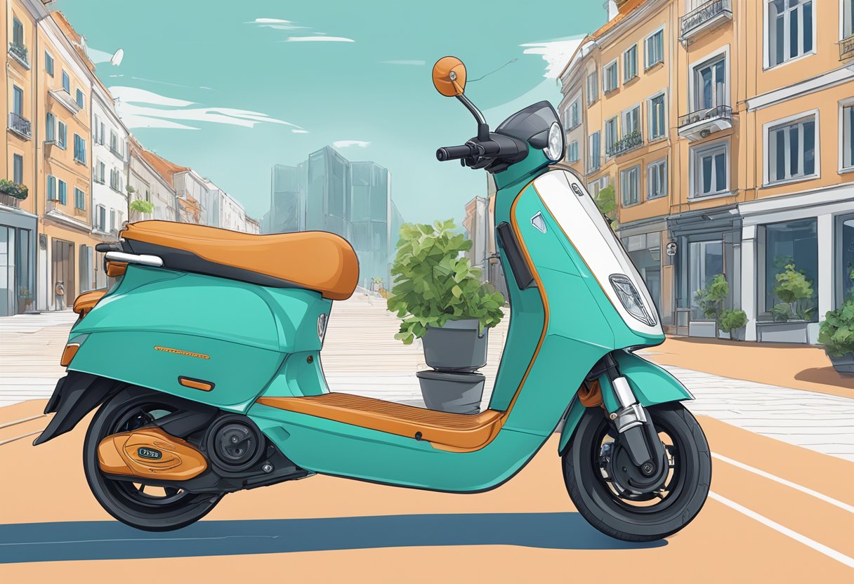 A detailed illustration of E-Scooter insurance by Die Bayerische, showcasing different coverage options and benefits