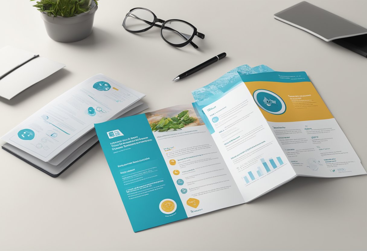 A cat health insurance brochure lies open on a table, with a price list and a Dalma logo prominently displayed