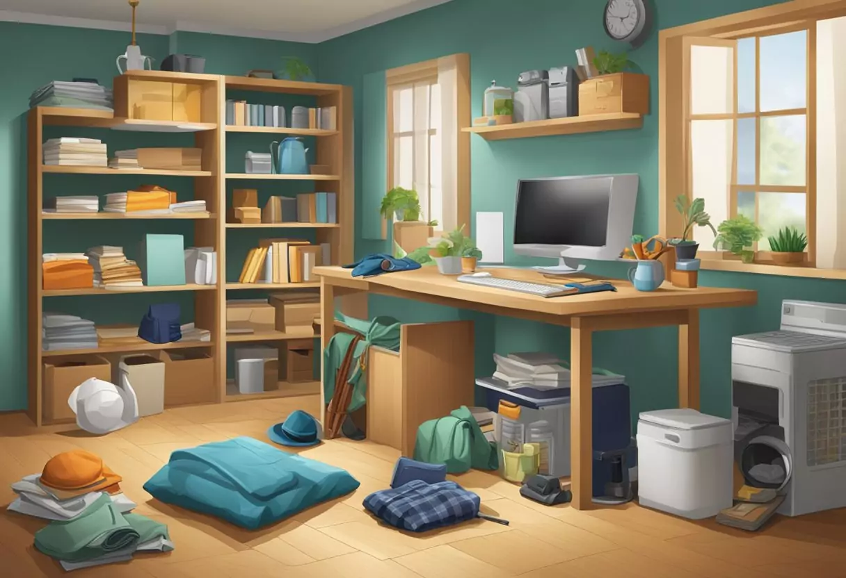 A scene depicting various household items and personal belongings covered by Helvetia's private liability insurance