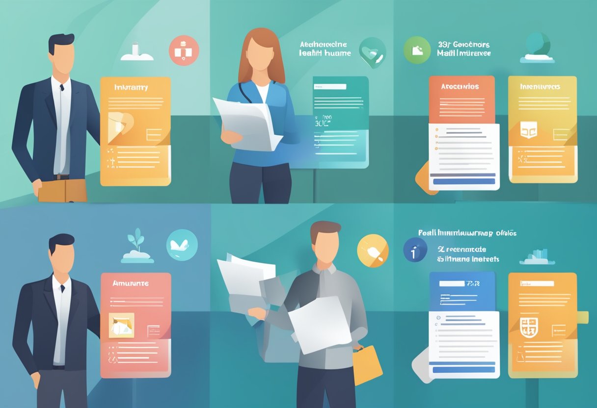 A comparison of different providers' health insurance policies, showcasing varying features and benefits