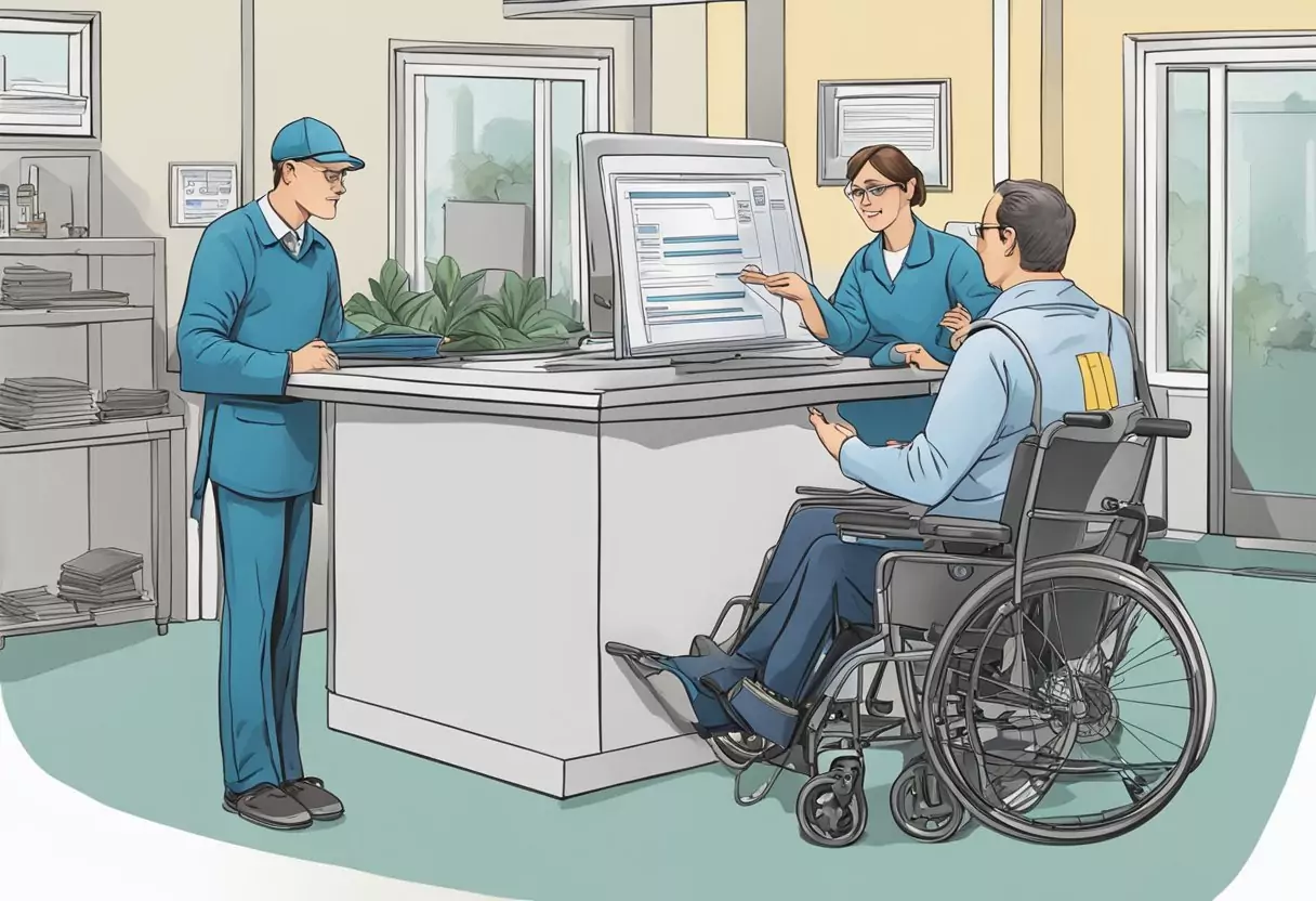 A person completing health check and application for Alte Leipziger disability insurance