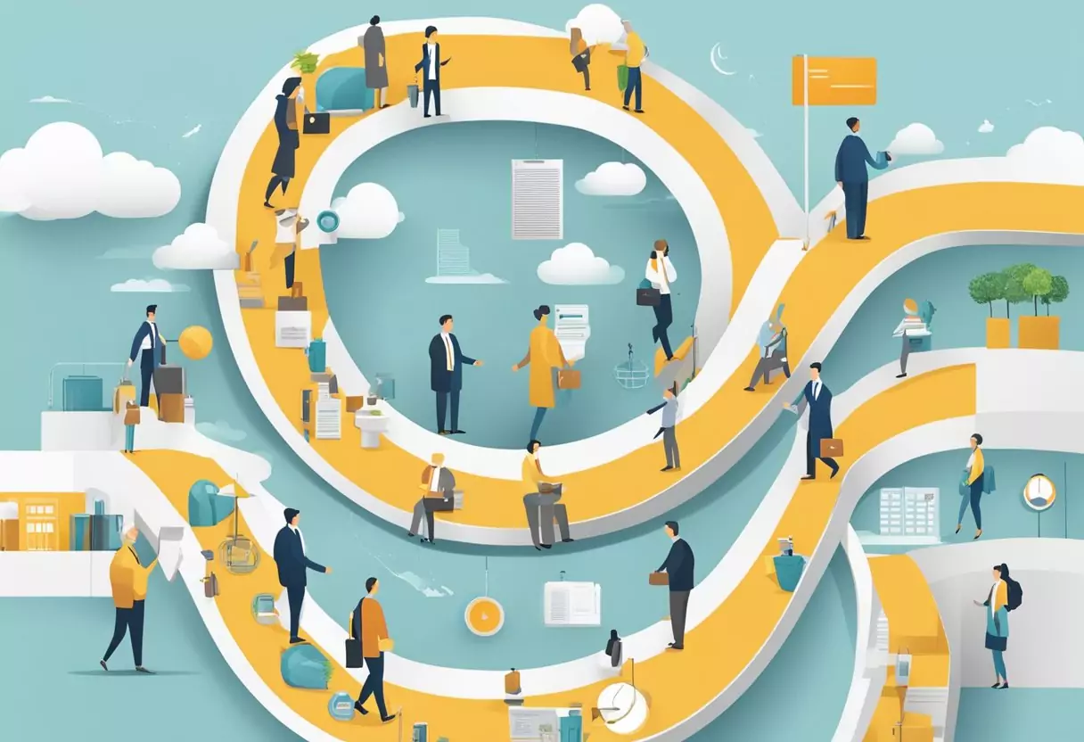 A person's career path bends and adapts like a flexible, customizable Berufsunfähigkeitsversicherung policy from Alte Leipziger