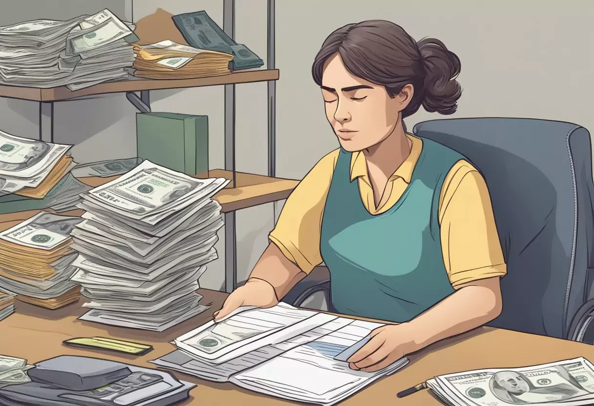 A person struggling to pay for their disability insurance, pausing their contributions