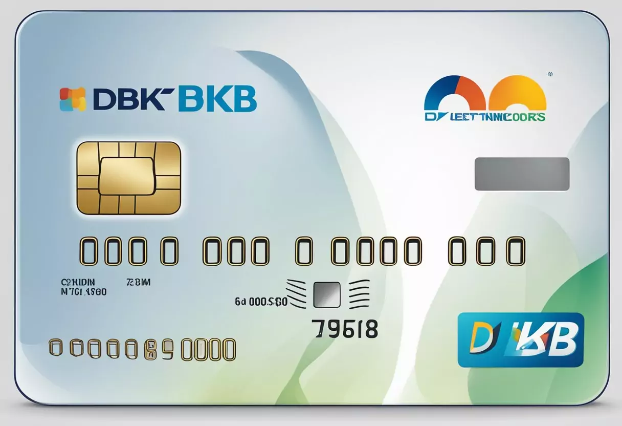 A credit card with "DKB" logo, displaying credit limit and creditworthiness