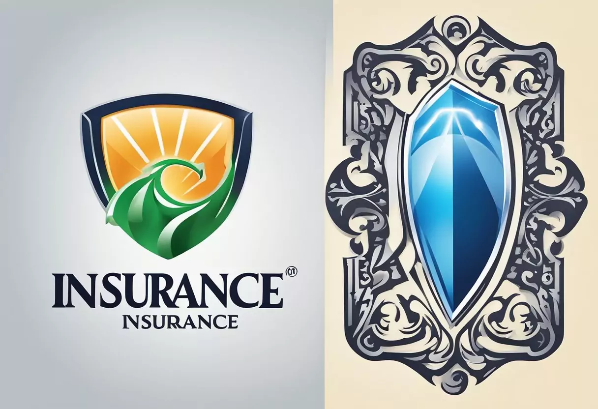 A modern, sleek insurance company logo faces off against a traditional, ornate one in a comparison of life insurance providers