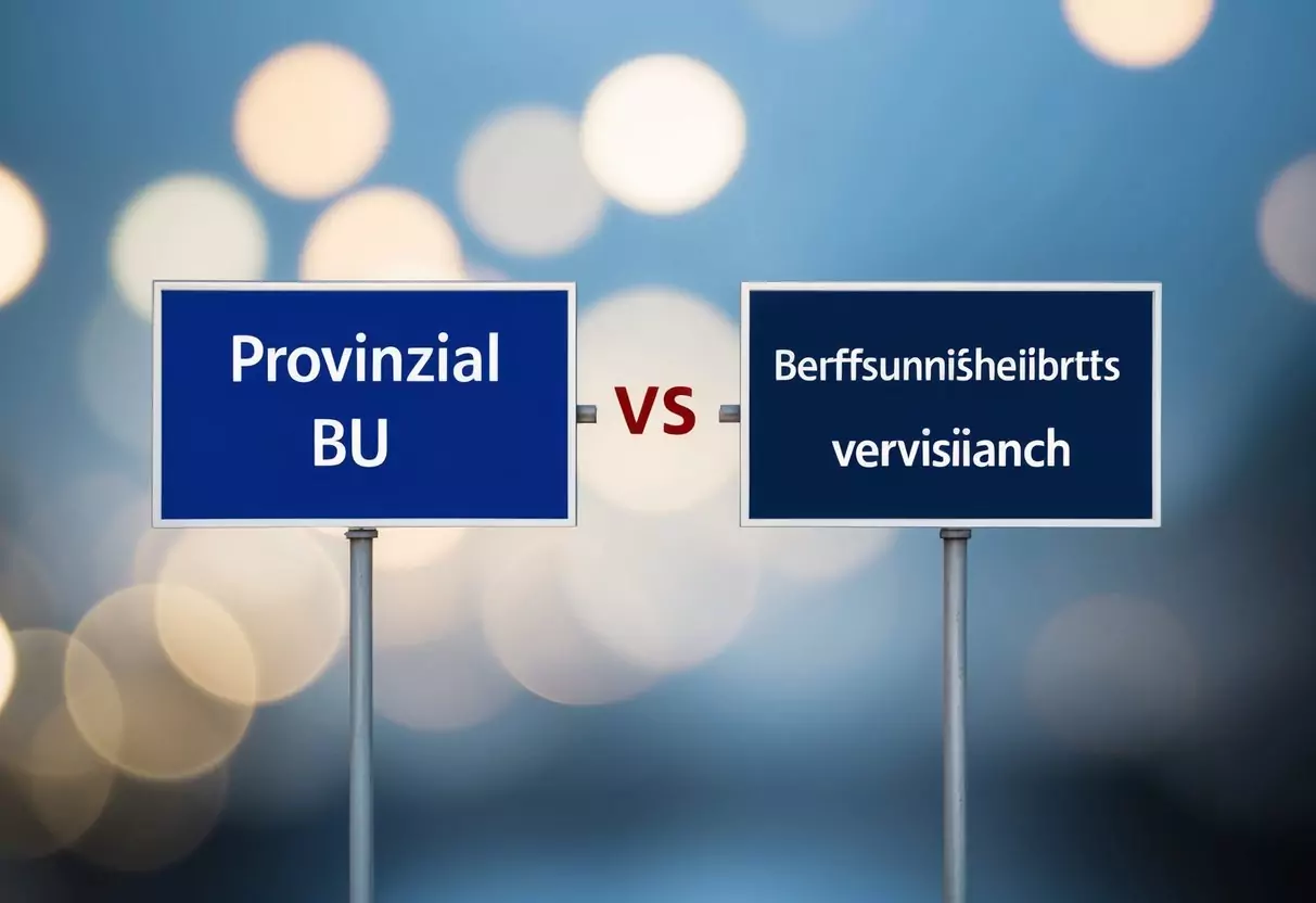 A comparison between Provinzial BU and Provinzial Berufsunfähigkeitsversicherung, with two distinct visual representations for each