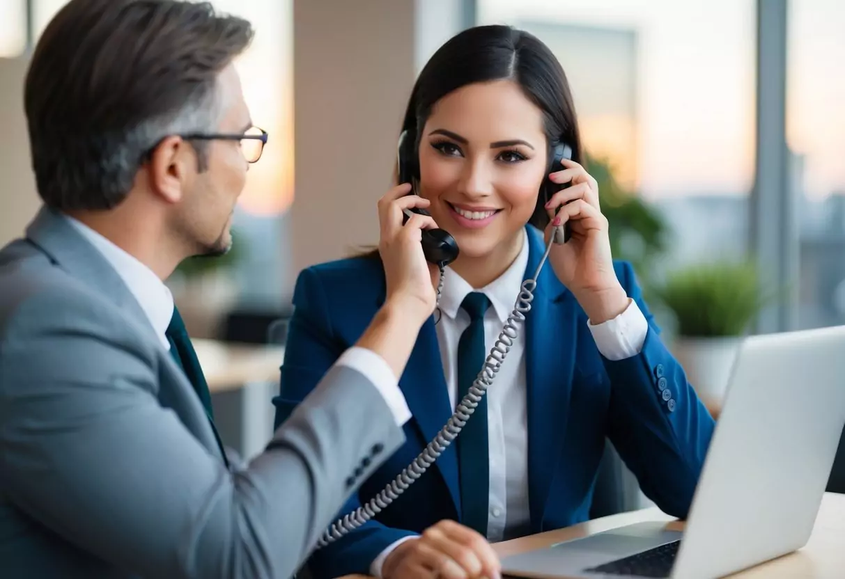A customer service representative assists a client with Provinzial disability insurance over the phone