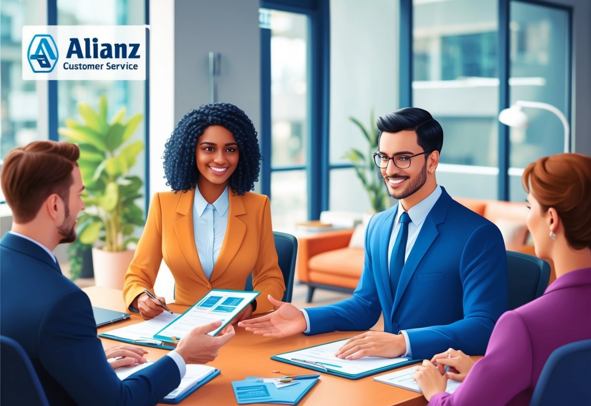 Ein Kundenservicemitarbeiter, der Kunden bei Anfragen zur Rechtsschutzversicherung bei Allianz unterstützt.